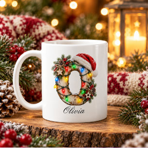 Rustic Festive Christmas Monogram Letter O Coffee Mug