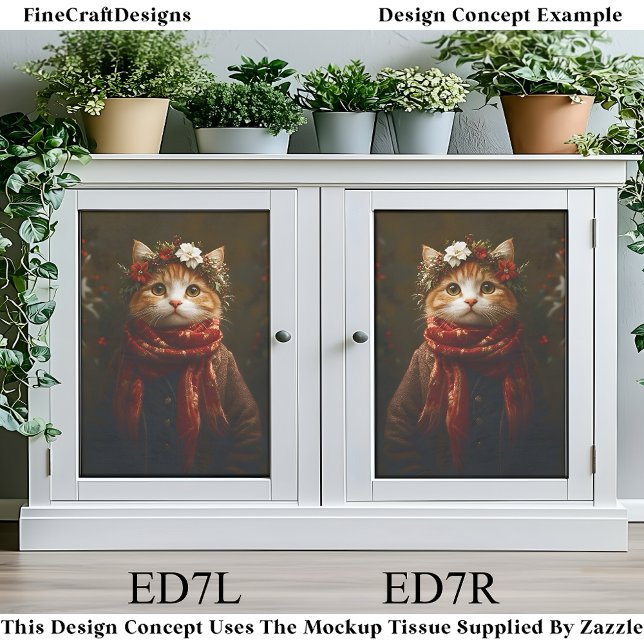 Rustic Festive Kitten, Coat & Scarf ED7L Decoupage Tissue Paper (Creator Uploaded)