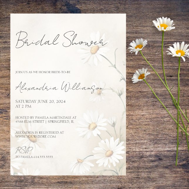 Rustic Field of Daisies Bridal Shower  Invitation (Creator Uploaded)