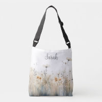 Rustic Field of Wildflowers Monogram