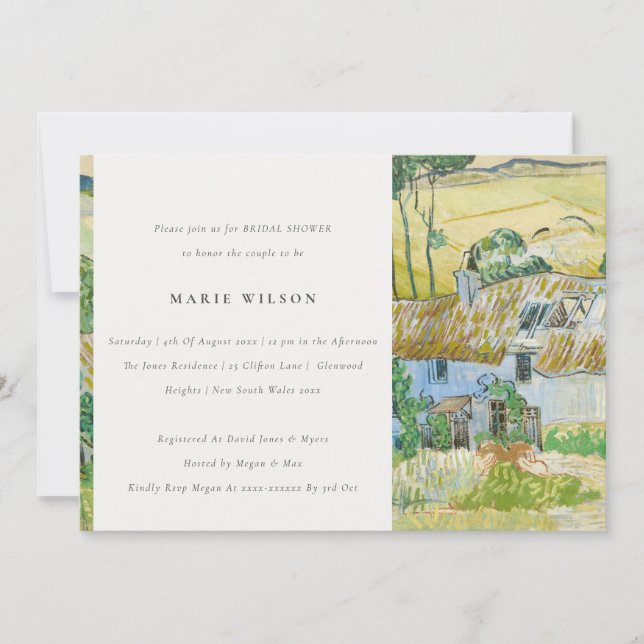 Rustic Fields Mountain Landscape Bridal Shower Invitation (Front)