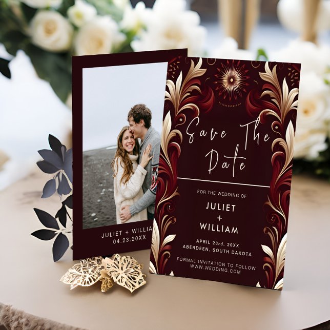 Rustic Fiesta Floral Rose Spanish Wedding Save The Date (Creator Uploaded)