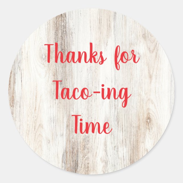 Rustic Fiesta Shower Favour Stickers | Thank You (Front)
