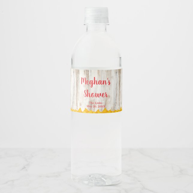 Rustic Fiesta Water Bottle Labels | Taco Shower (Front)
