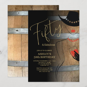 Rustic Fifty Fabulous 50th Birthday Invitation