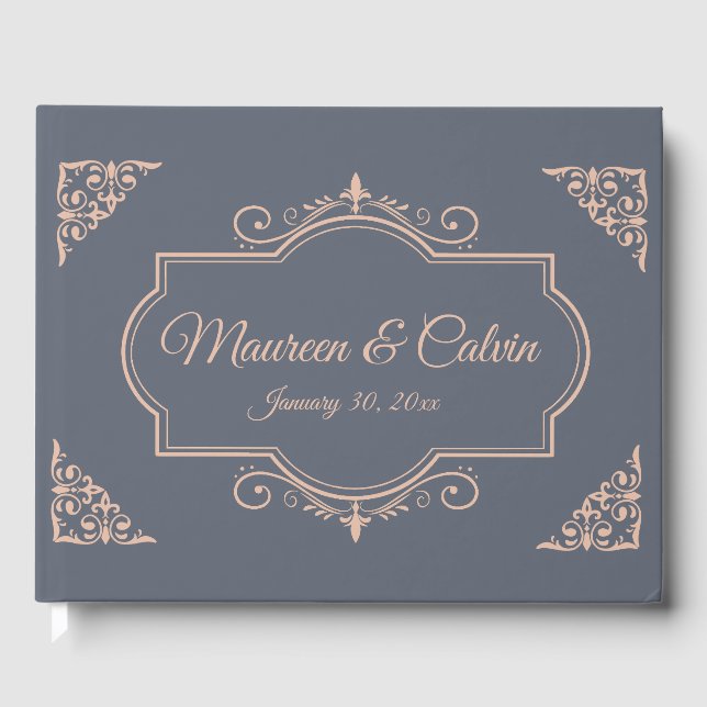 Rustic Filigree, Wedding Guest Book (Front)