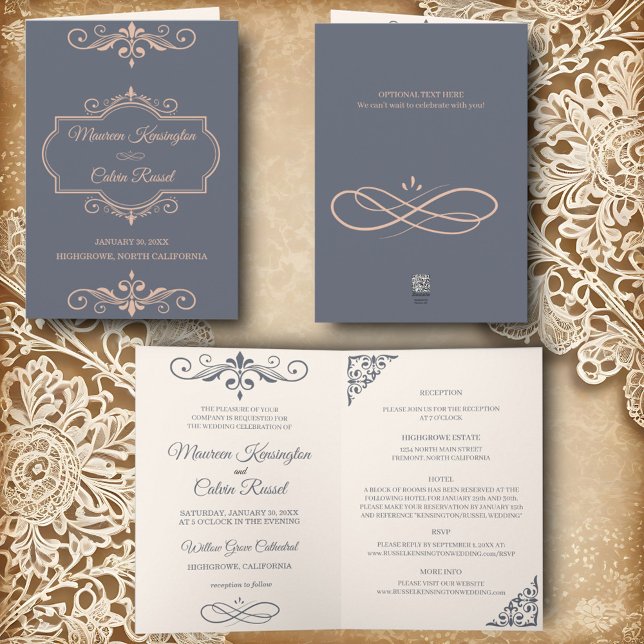 Rustic Filigree , Wedding Invitation (Creator Uploaded)