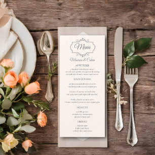 Rustic Filigree Wedding Menu