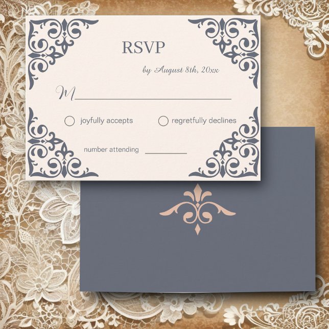  Rustic Filigree, Wedding RSVP Enclosure Card (Creator Uploaded)
