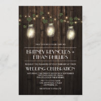 Rustic Firefly + Vine Vineyard Wedding Invitations