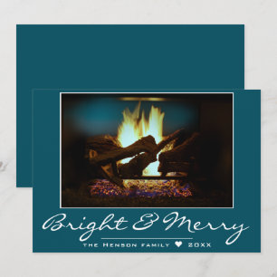 Rustic Fireplace Fire Wood Cosy Warm Holiday Card