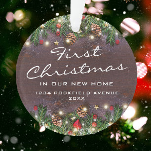 Rustic First Christmas New Home Ornament