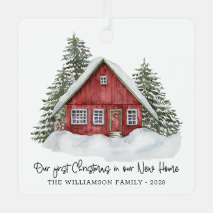 Rustic First Christmas New Home Woodland Photo  Metal Tree Decoration