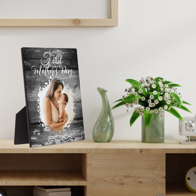 Rustic First Mother day Photo Plaque (Creator Uploaded)