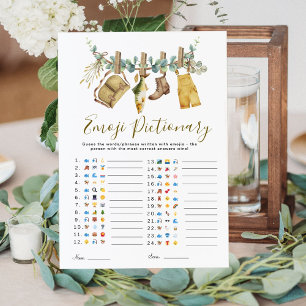 Rustic Fisherman Baby Shower Emoji Pictionary Game