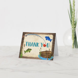 Rustic fishing thank you card