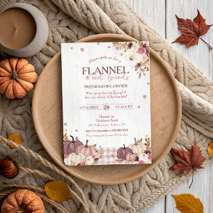 Rustic Flannel and Friends Thanksgiving Party Invitation