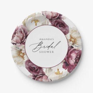 Rustic Floral Abundance Bridal Shower Paper Plate