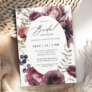 Rustic Floral Abundance Feminine Bridal Shower Invitation