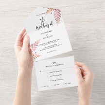 Rustic Floral All In One Wedding Invitation