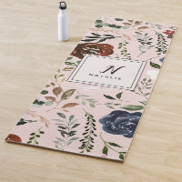Rustic floral and antlers navy burgundy pink