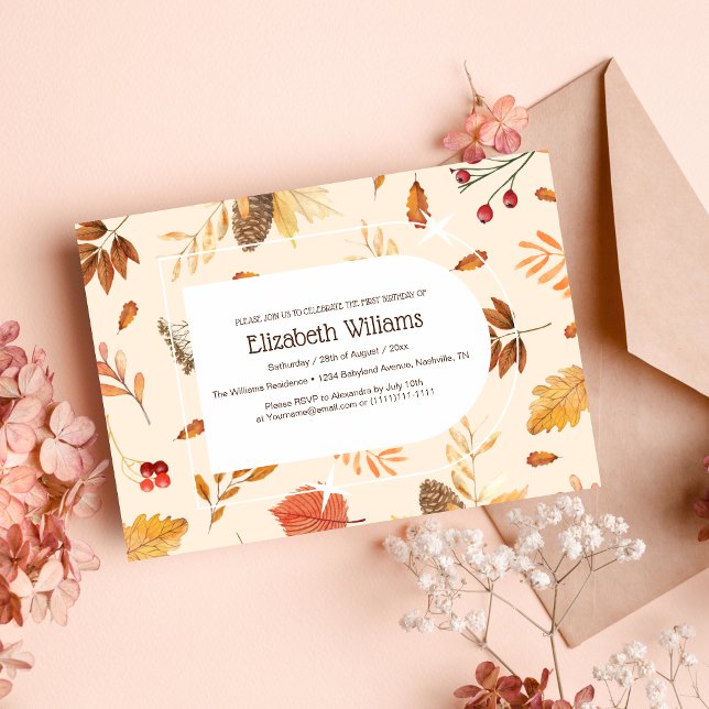 Rustic Floral and Botanical Foliage Baby Shower Invitation (Creator Uploaded)