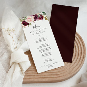 Rustic Floral and Botanical Foliage Dinner Menu