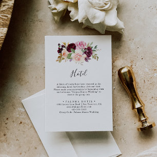 Rustic Floral and Botanical Foliage Hotel Enclosure Card