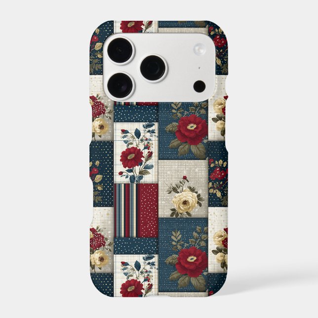 Rustic Floral and Geometric Patchwork Design (Back)