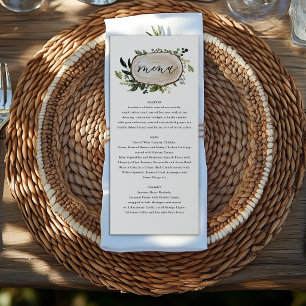 Rustic floral and woodlice antlers wedding menu