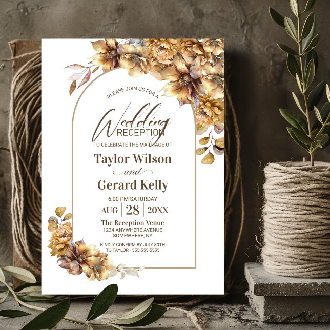 Rustic Floral Arch Wedding Reception Invitation (Creator Uploaded)