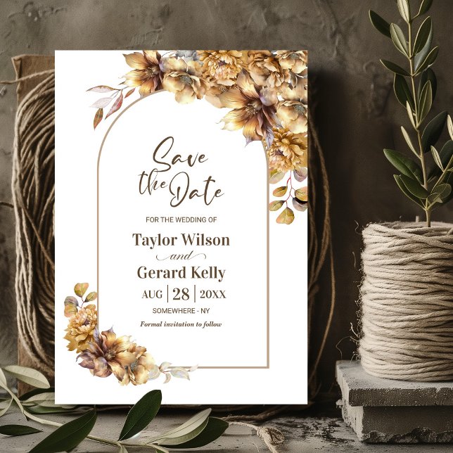 Rustic Floral Arch Wedding Save the Date (Creator Uploaded)
