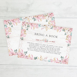 Rustic Floral & Arrows Bring a Book Invitation