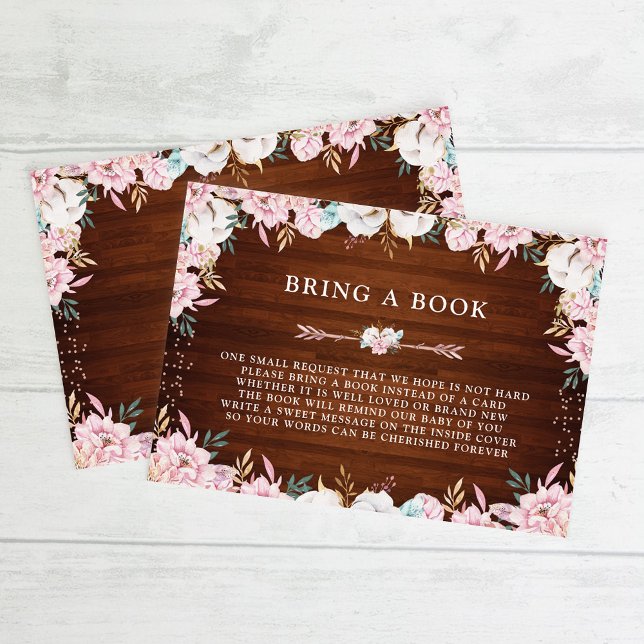 Rustic Floral & Arrows Bring a Book Invitation (Creator Uploaded)