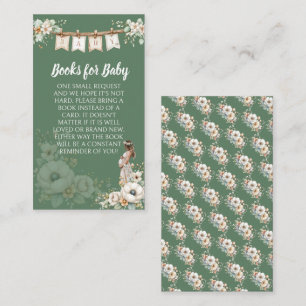Rustic Floral Baby Shower Books for Baby Enclosure Card