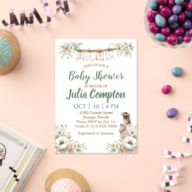Rustic Floral Baby Shower Invitation  (Insitu (Celebration))
