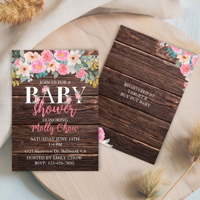 Rustic Floral Baby Shower Invitation (Creator Uploaded)