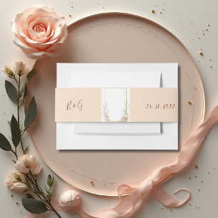 Rustic Floral Beige Wedding Invitation Belly Band
