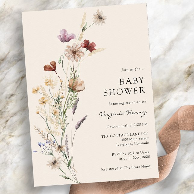 Rustic Floral Boho Baby Shower Invitation (Rustic Boho Floral Baby Shower Invitation
)
