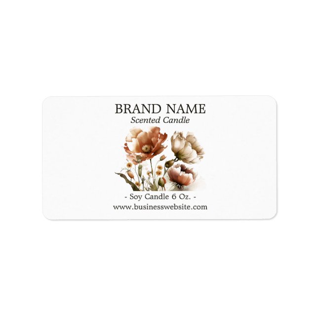 Rustic Floral Boho Colour Product Label  (Front)