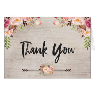 Rustic Floral Boho Folding Card