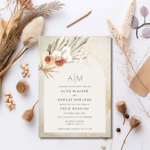 Rustic Floral Boho Wedding Invitation
