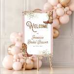 Rustic Floral Boots and Brunch Bridal Shower Poster<br><div class="desc">Welcome Sign Poster</div>