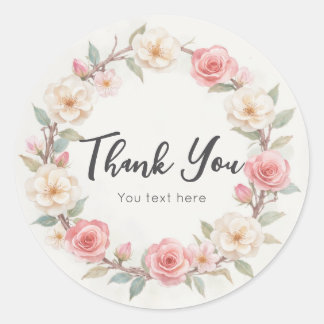 Rustic Floral Botanical Birthday Thank You Sticker