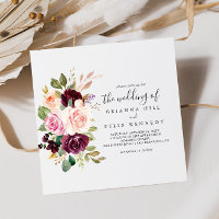 Rustic Floral Botanical Foliage Horizontal Wedding