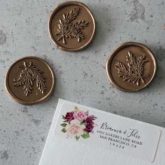 Rustic Floral Botanical Foliage Return Address Label