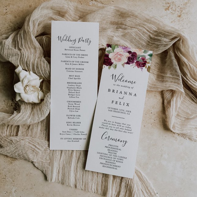 Rustic Floral Botanical Foliage Wedding Program (Creator Uploaded)