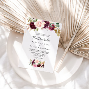 Rustic Floral Botanical Nuestra Boda Wedding Invitation