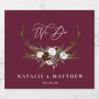 rustic floral botanical we do burgundy wedding