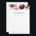 Rustic Floral Botanical Wedding Words of Wisdom Advice Card<br><div class="desc">This rustic floral botanical wedding words of wisdom advice card is perfect for a modern wedding. The design features beautiful and colourful hand-drawn flowers and foliage, elegantly arranged into attractive bouquets. These cards are perfect for a wedding, bridal shower, baby shower, graduation party & more. Personalise the cards with the...</div>